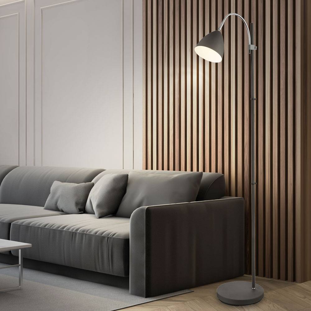 Steh Leuchte anthrazit Spot Strahler beweglich Wohn Zimmer Beleuchtung Stand Lampe höhenverstellbar