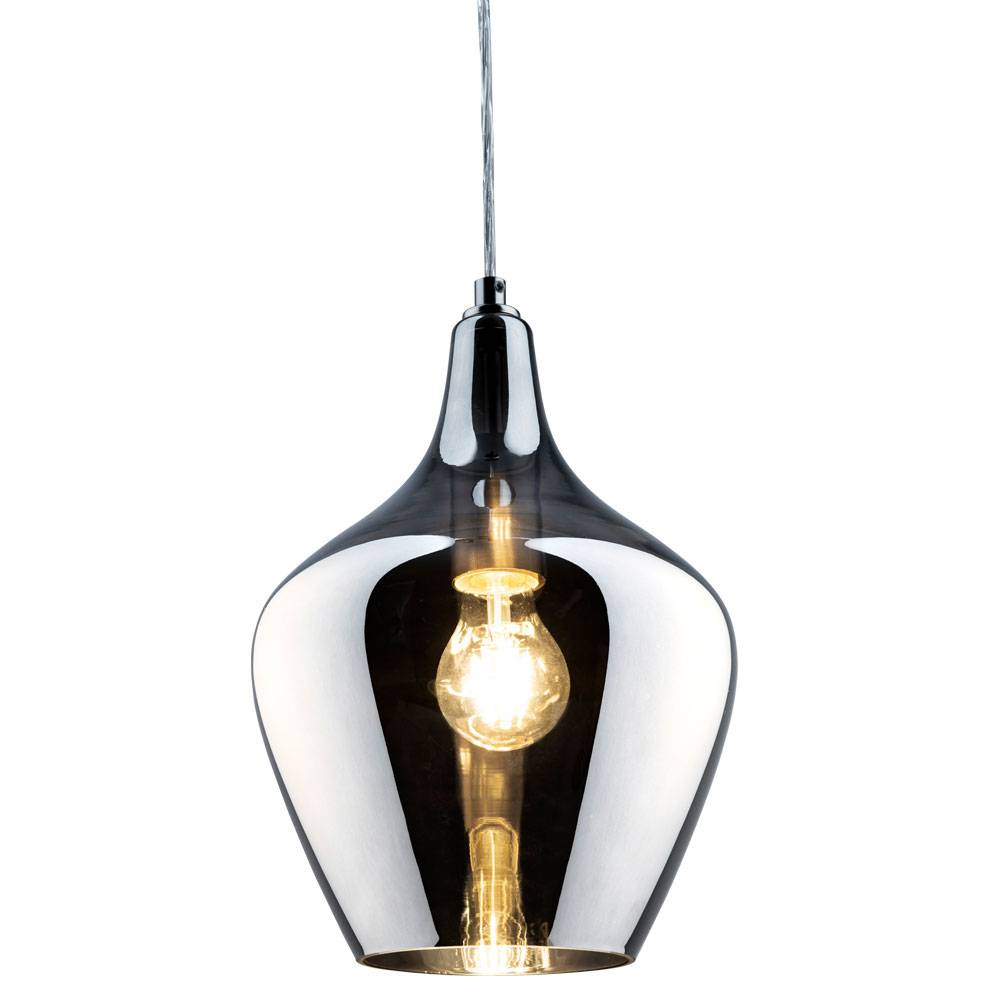 RETRO Pendel Hänge Lampe Ess Zimmer Glas grau Strahler Decken Leuchte Küchen Beleuchtung