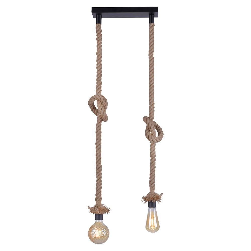 Retro Decken Pendel Lampe Wohn Ess Zimmer Beleuchtung Hanf Seil Hänge Leuchte LeuchtenDirekt