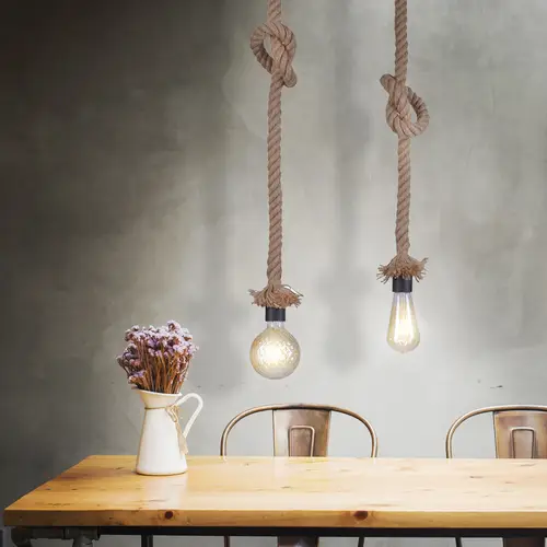 Retro Decken Pendel Lampe Wohn Ess Zimmer Beleuchtung Hanf Seil Hänge Leuchte LeuchtenDirekt Retro Decken Pendel Lampe Wohn Ess Zimmer Beleuchtung Hanf Seil Hänge Leuchte LeuchtenDirekt