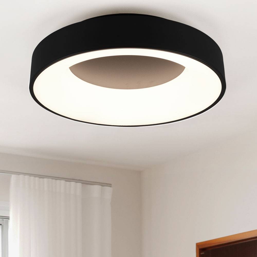 LED Decken Lampe schwarz-matt SWITCH-DIMMER Leuchte rund Wohn Ess Schlaf Zimmer Beleuchtung rund