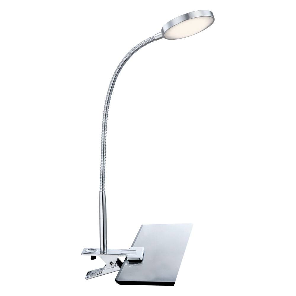 LED Klemm Lese Lampe Tisch Leuchte Ess Zimmer Beleuchtung Chrom Flexo Spot Strahler beweglich