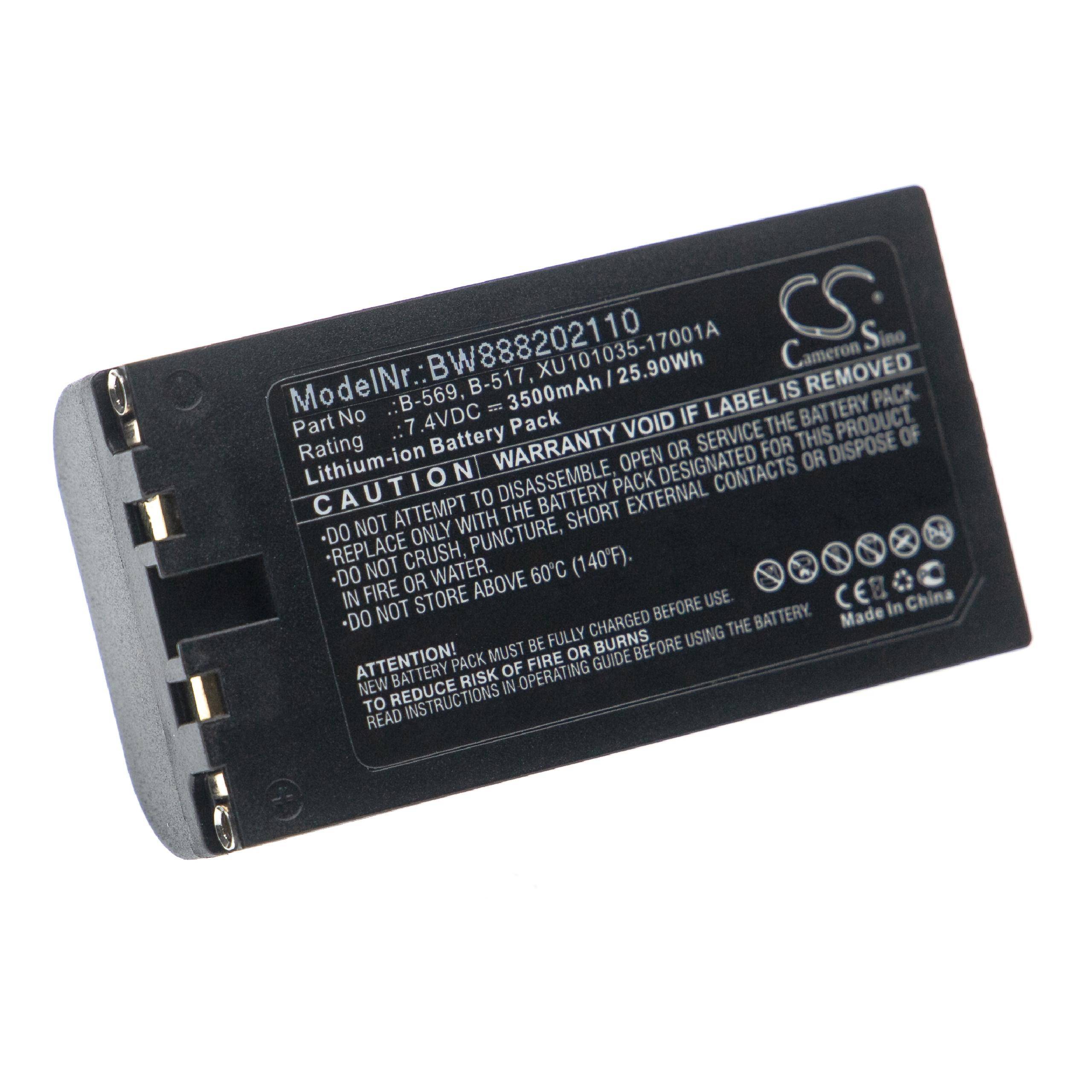 vhbw Akku kompatibel mit Graphtec GL820, GL800E, GL900E-8, GL840, GL820E, GL900E-4, GL900 Messgerät (3500 mAh, 7,4 V, Li-Ion)