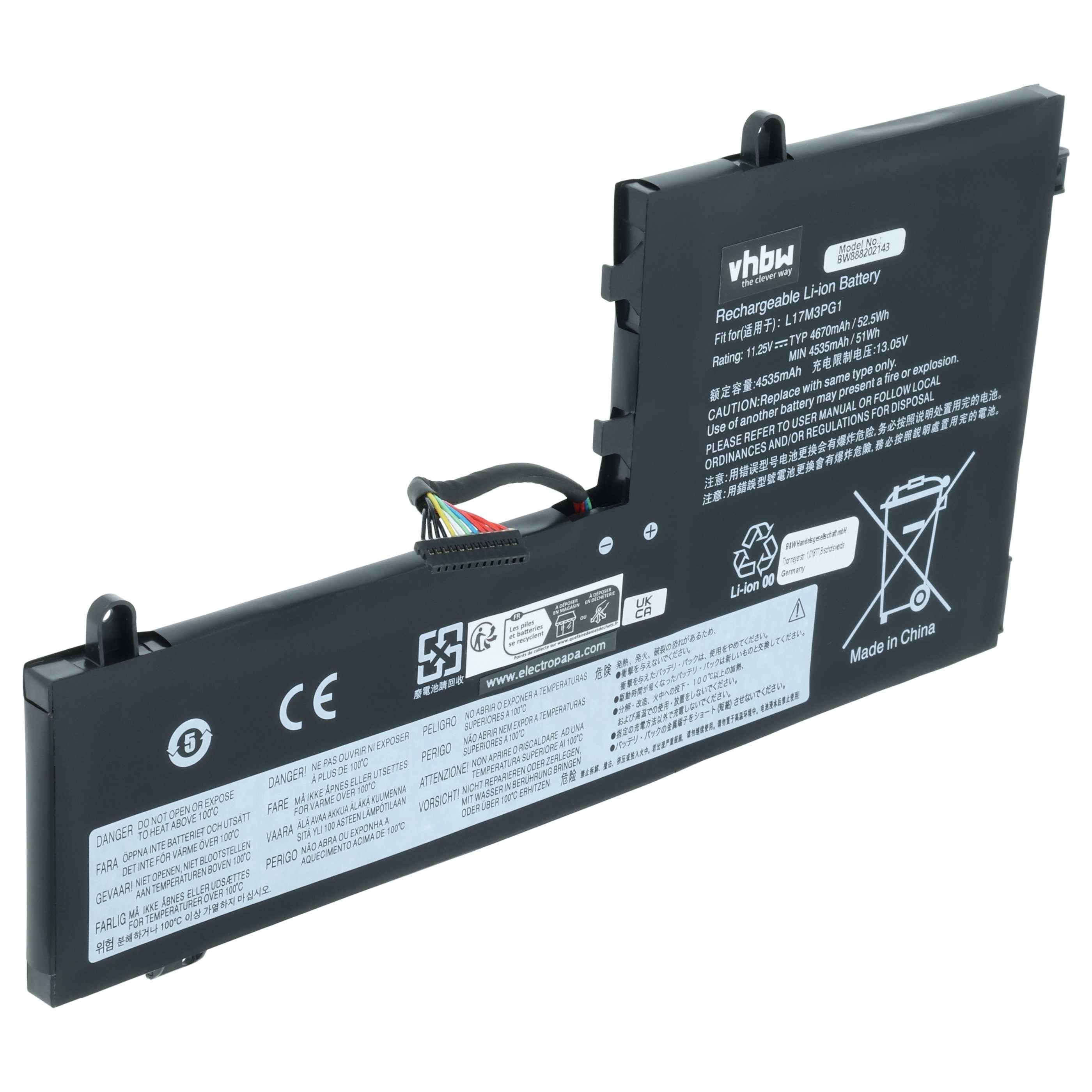 vhbw 1x Akku kompatibel mit Lenovo Legion Y730 15-ICH, Y730, Y7000, Y530 Notebook (4400 mAh, 11,25 V, Li-Polymer)