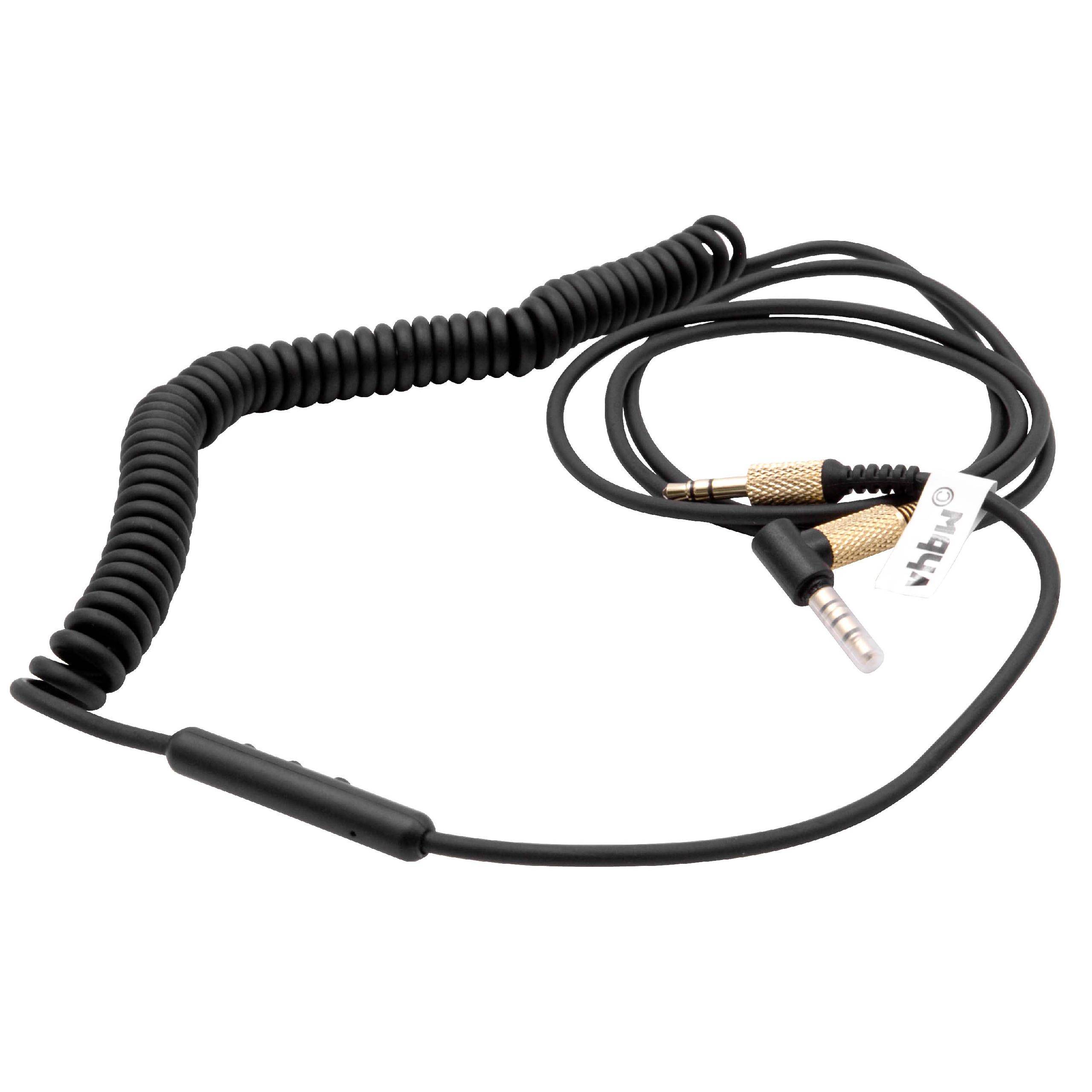 vhbw Audio AUX Kabel kompatibel mit Marshall Kilburn 2, Kilburn, Kilburn 3 Kopfhörer - Audiokabel 3,5 mm Klinkenstecker, 150 cm Gold Schwarz