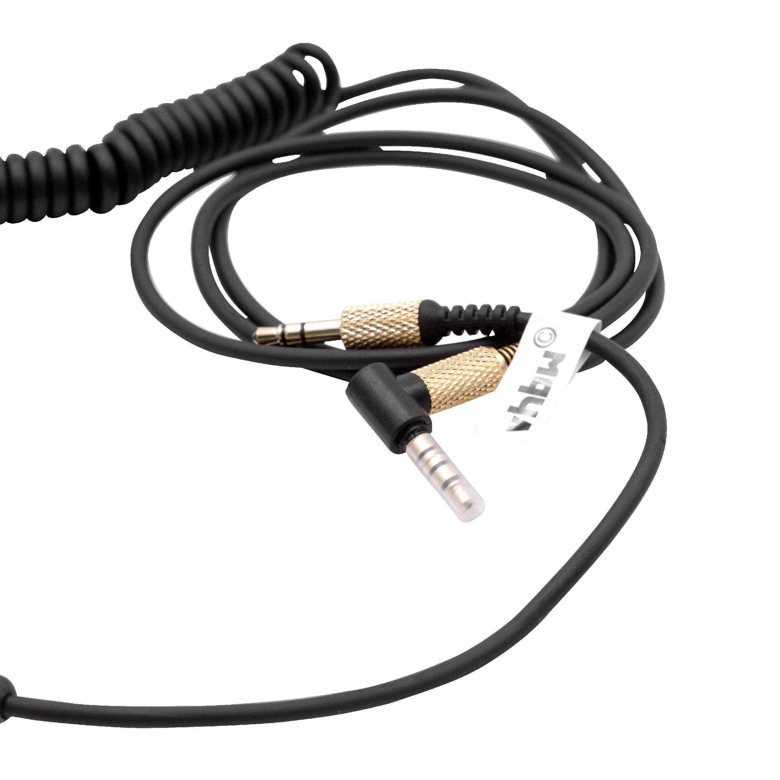 vhbw Audio AUX Kabel kompatibel mit Marshall Kilburn 2, Kilburn, Kilburn 3 Kopfhörer - Audiokabel 3,5 mm Klinkenstecker, 150 cm Gold Schwarz