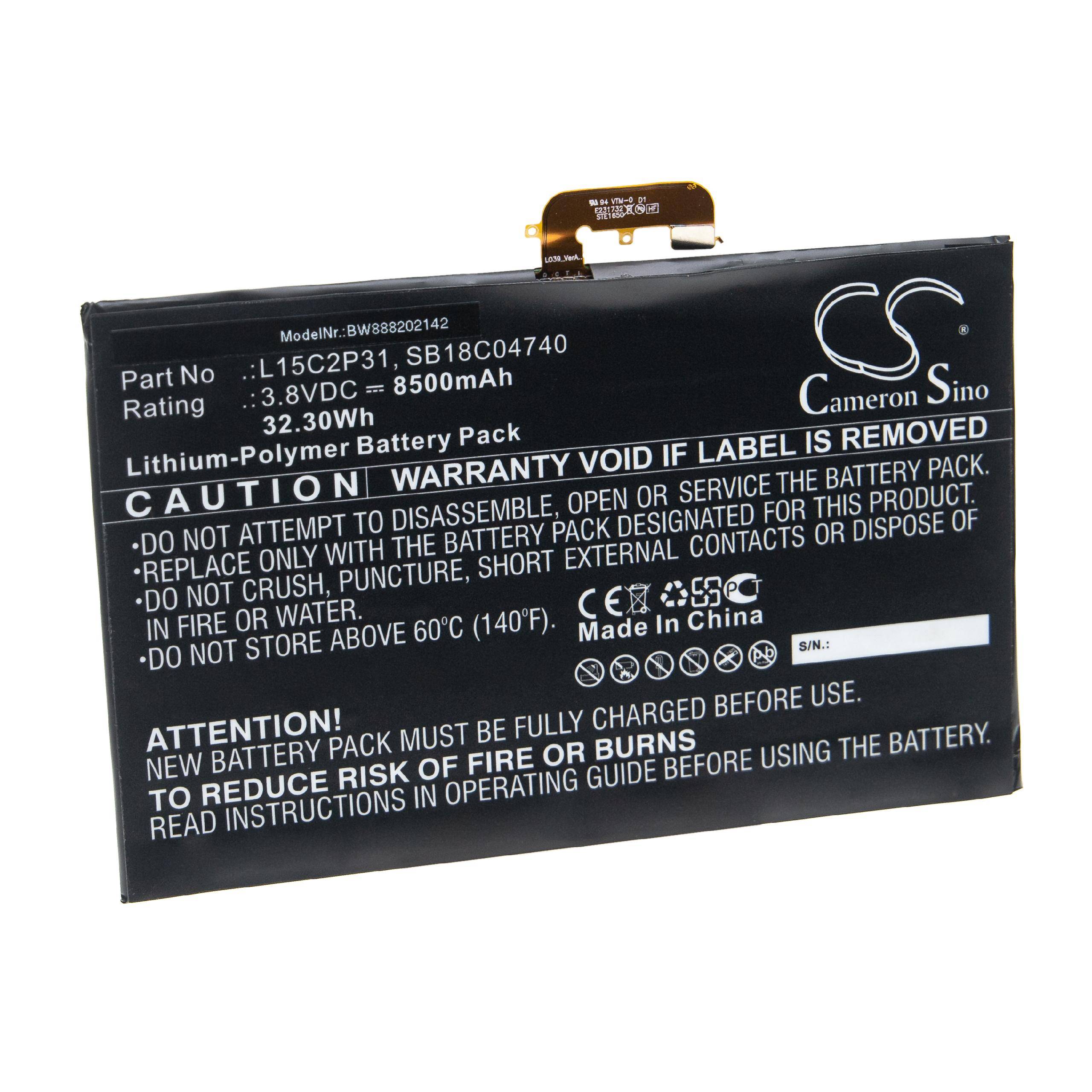 vhbw Akku Ersatz für Lenovo SB18C04740, L15C2P31 für Notebook (8500 mAh, 3,8 V, Li-Polymer)