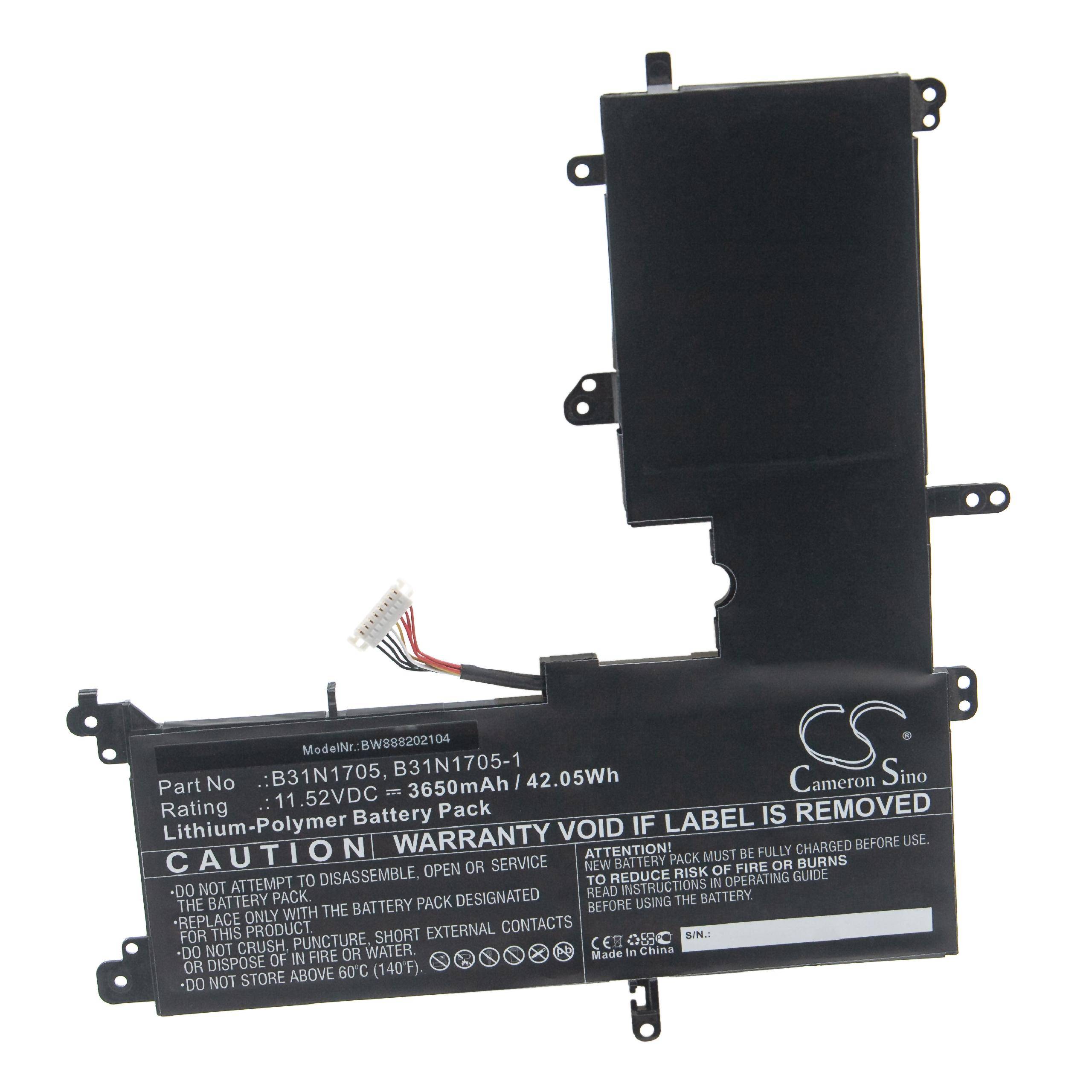 vhbw Akku kompatibel mit Asus UX460UA-2G Notebook (3650 mAh, 11,52 V, Li-Polymer)