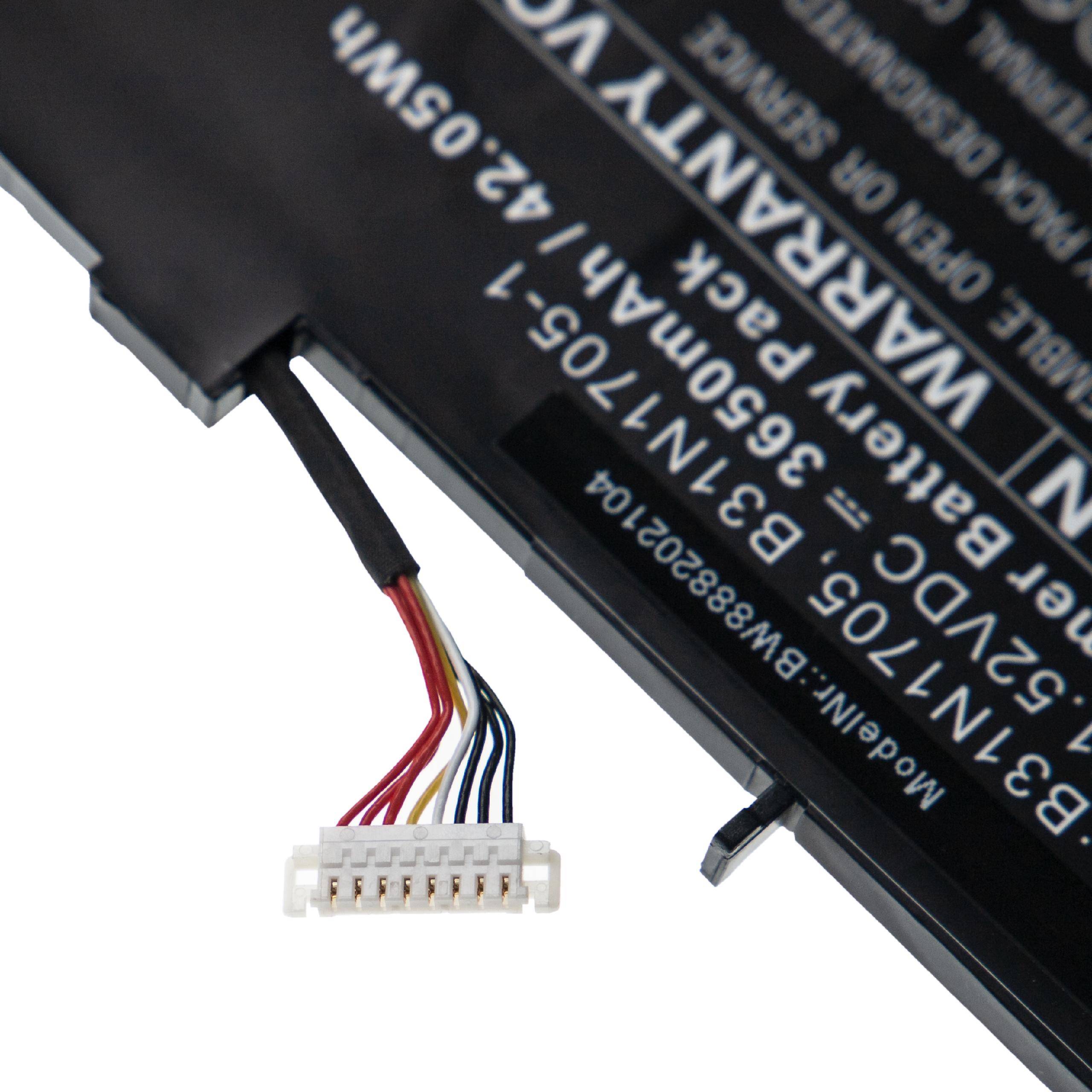 vhbw Akku kompatibel mit Asus TP410UR, UX331UA, UX460UA, UX460UA-1B, UX460UA-2G Notebook (3650mAh, 11.52V, Li-Polymer)