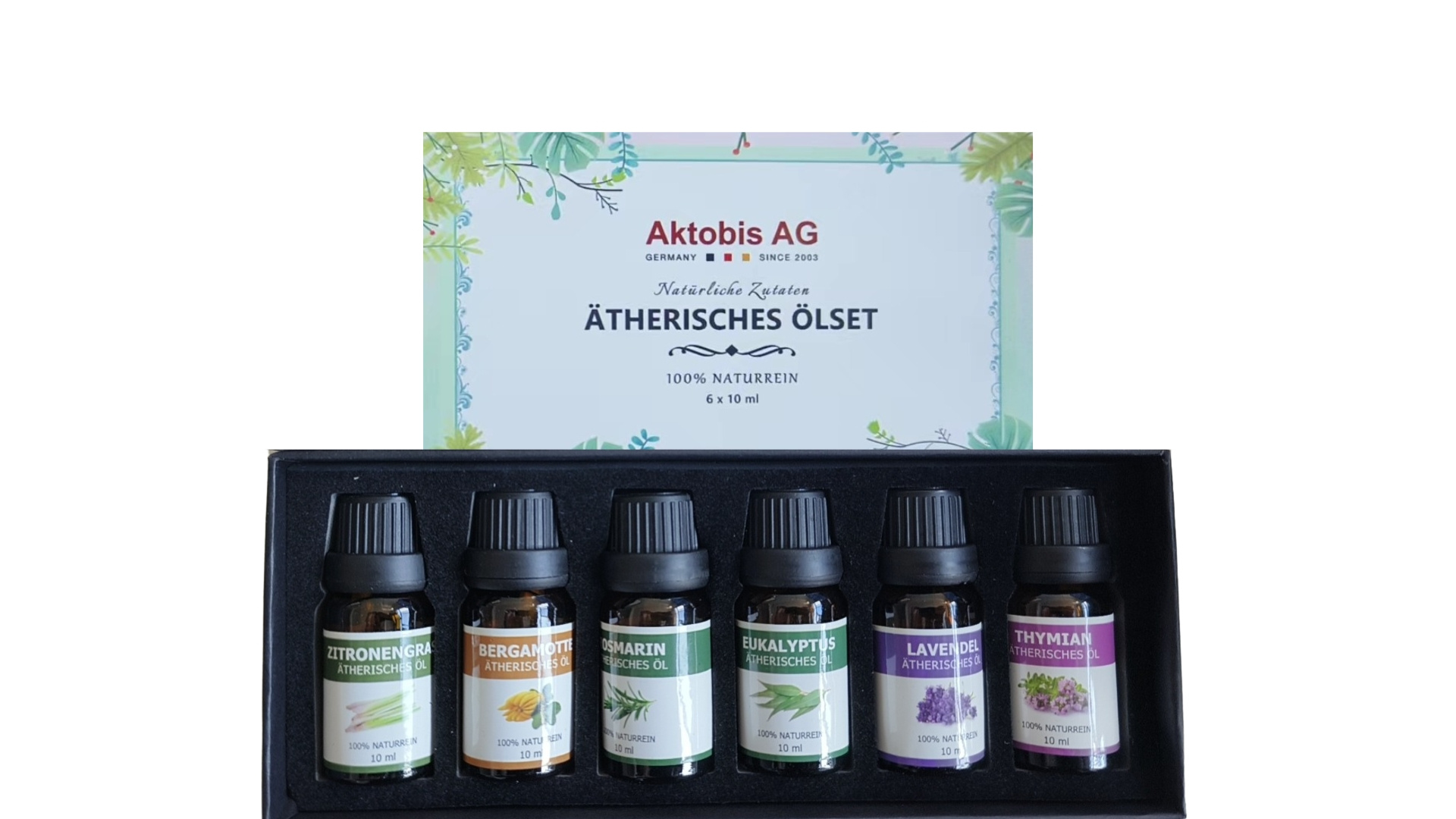 WDH Ätherisches Ölset – 6 × 10 ml – für Aroma-Diffuser