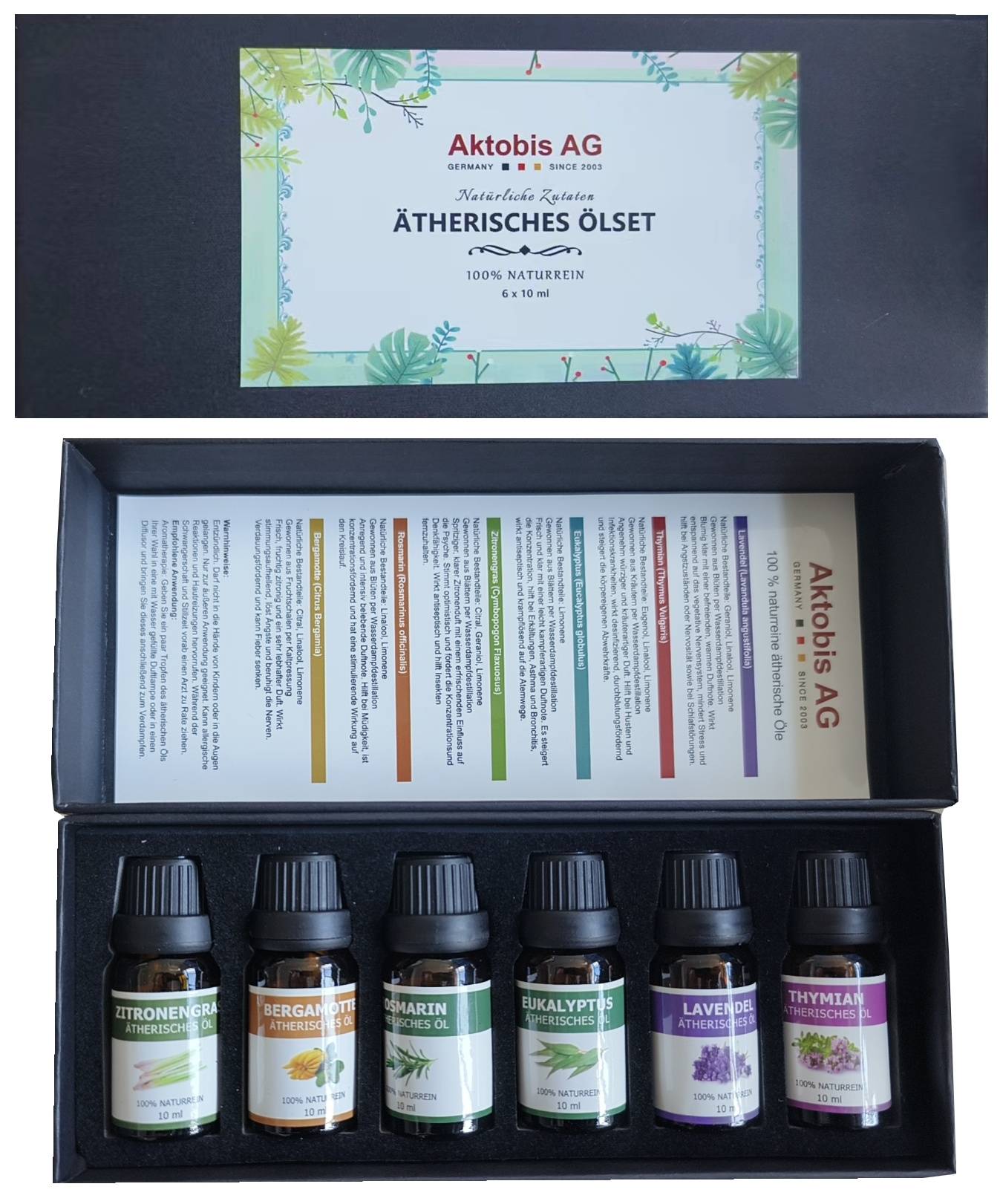 WDH Ätherisches Ölset – 6 × 10 ml – für Aroma-Diffuser