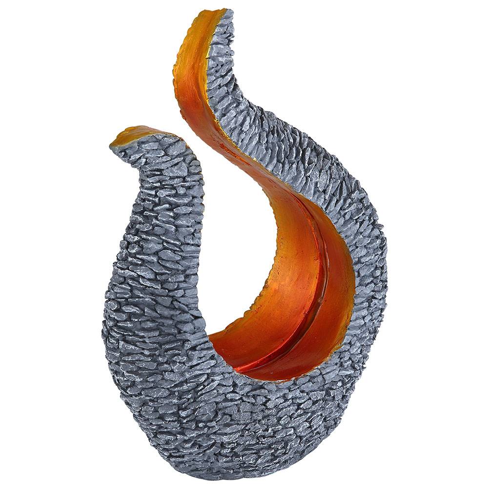 Solarleuchte Gartendeko Solar Skulptur Steinoptik Solarlampe Design gold, grau, LED warmweiß, LxBxH 23,5x11x34,5 cm, 2er Set