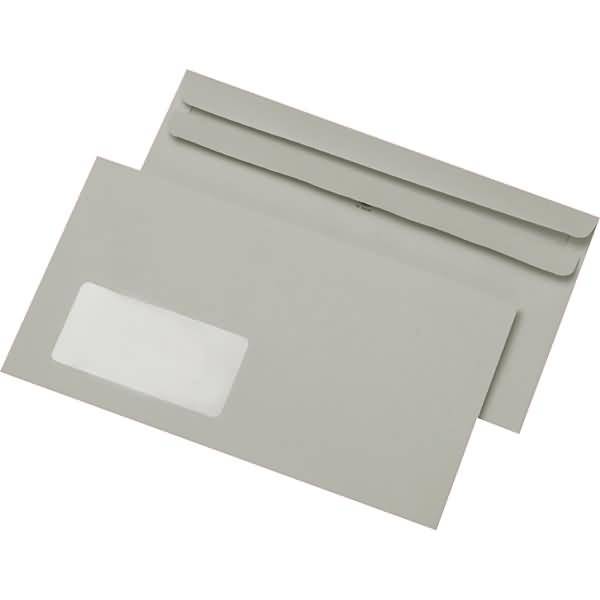 Briefumschlag 30005430 235x125mm mit Fenster selbstklebend grau 1000 Stück