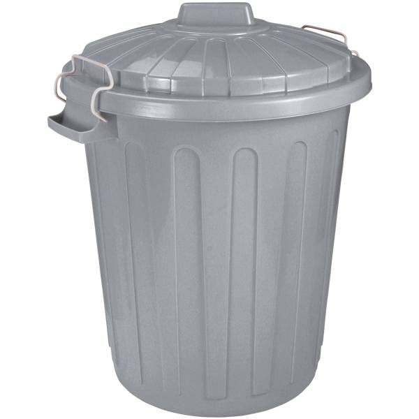 Curver Haushaltstonne 70 l grau mit Deckel und Klemmbügel grau