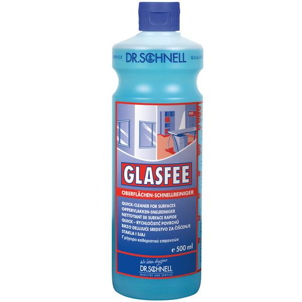 Dr.Schnell GLASFEE Glasreiniger (ohne Sprühkopf) 500 ml Ideal für Glas, Spiegel & alle wasserfesten Oberflächen geeignet 500 ml