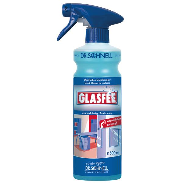 Dr.Schnell GLASFEE Glasreiniger (Sprühflasche) 500 ml Ideal für Glas, Spiegel & alle wasserfesten Oberflächen geeignet 500 ml