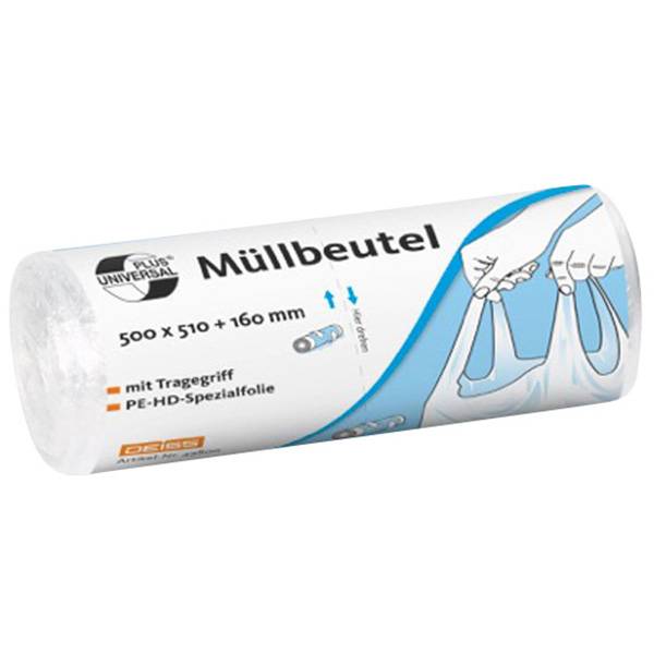 DEISS Universal Plus® Müllbeutel transparent 35 Liter (40 Stück) Ideal für den leichten Abfall geeignet 35 Liter