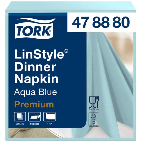 Tork LinStyle® Dinnerservietten 39 x 39 cm Minze (50 Stück) Ideal für gehobenes Ambiente geeignet 50 / Packung