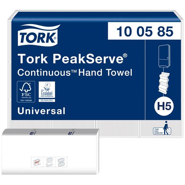 Tork H5 PeakServe® Endlos™ Handtücher 20,1 x 22,5 cm Weiß Ideal für Waschräume mit hohem Besucheraufkommen geeignet 20,1 x 22,5 cm