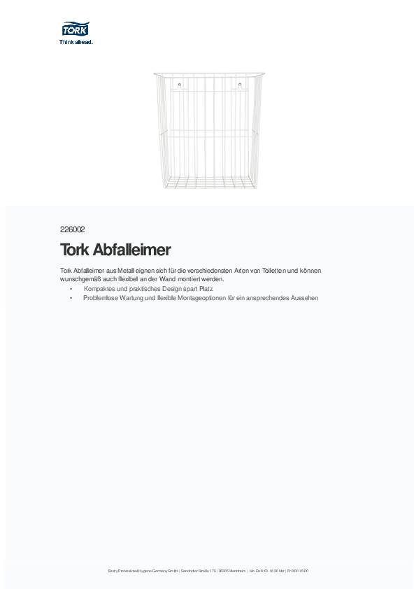 Sammelkorb TORK Mini 226002 H350xB320xT220ca.mm Metall 20l TORK