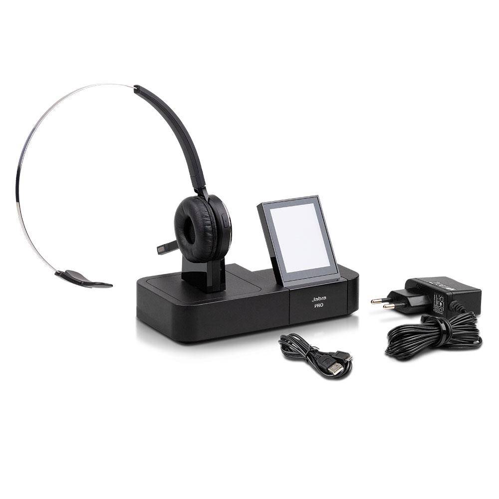 Jabra PRO 9470 Mono (Refurbished) Wireless DECT Headset, Basisstation mit Touchdisplay, bis 150m, NEUER Akku