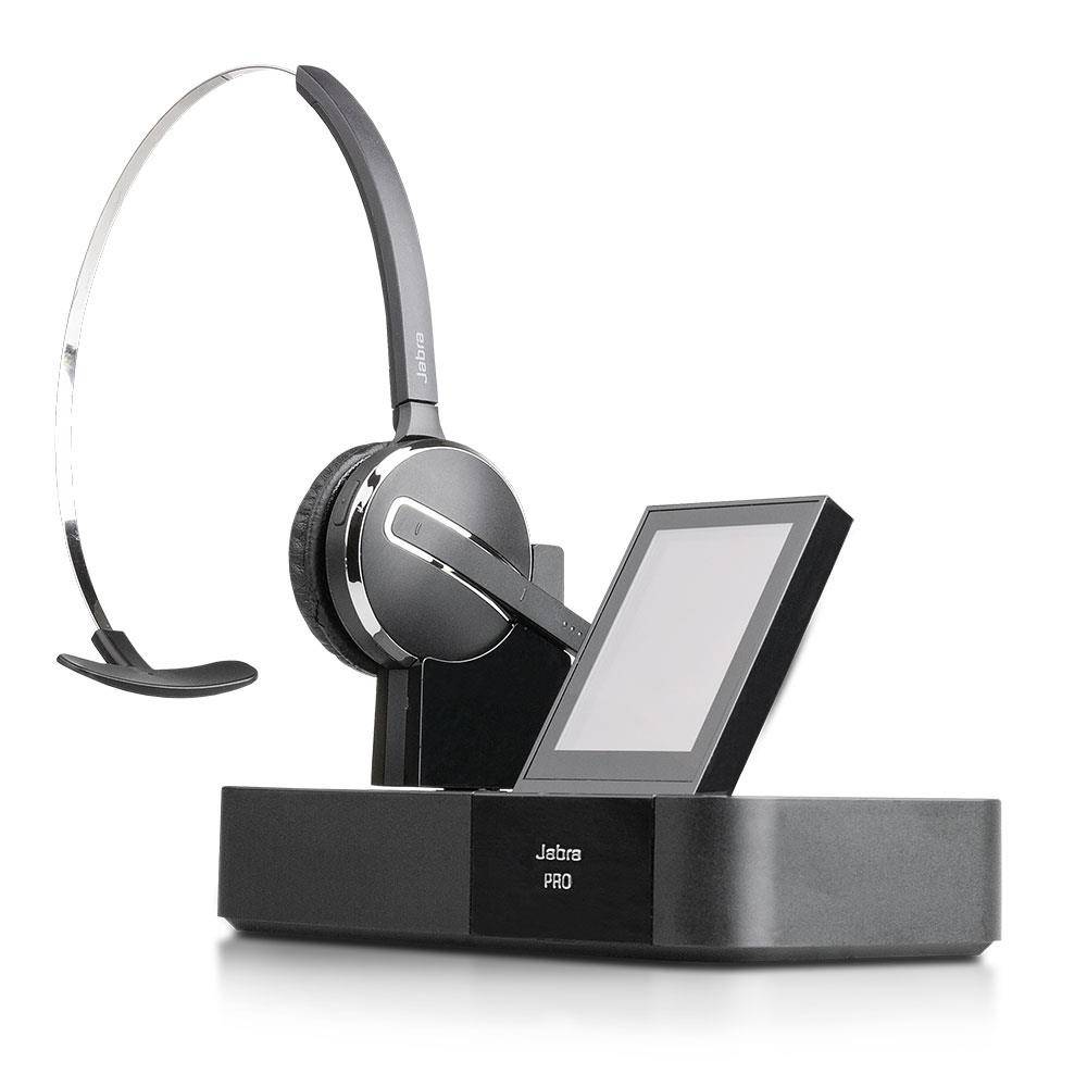Jabra PRO 9470 Mono (Refurbished) Wireless DECT Headset, Basisstation mit Touchdisplay, bis 150m, NEUER Akku