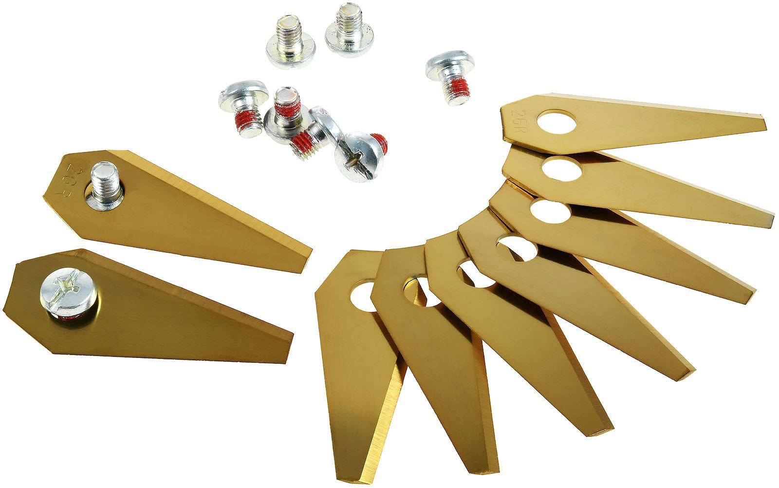 Powery 9x Ersatz-Messer Titan Klingen / Schneid-Klingen (1mm) für Bosch Indego Mähroboter Gold