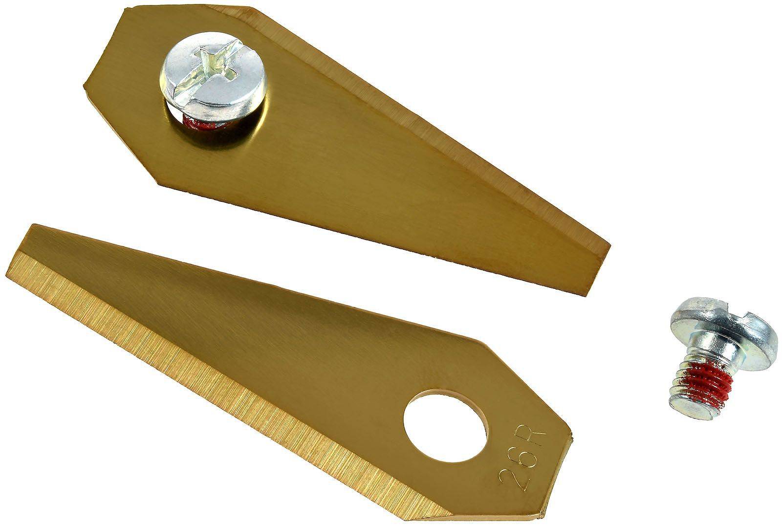 Powery 9x Ersatz-Messer Titan Klingen / Schneid-Klingen (1mm) kompatibel mit Bosch Indego Mähroboter Gold