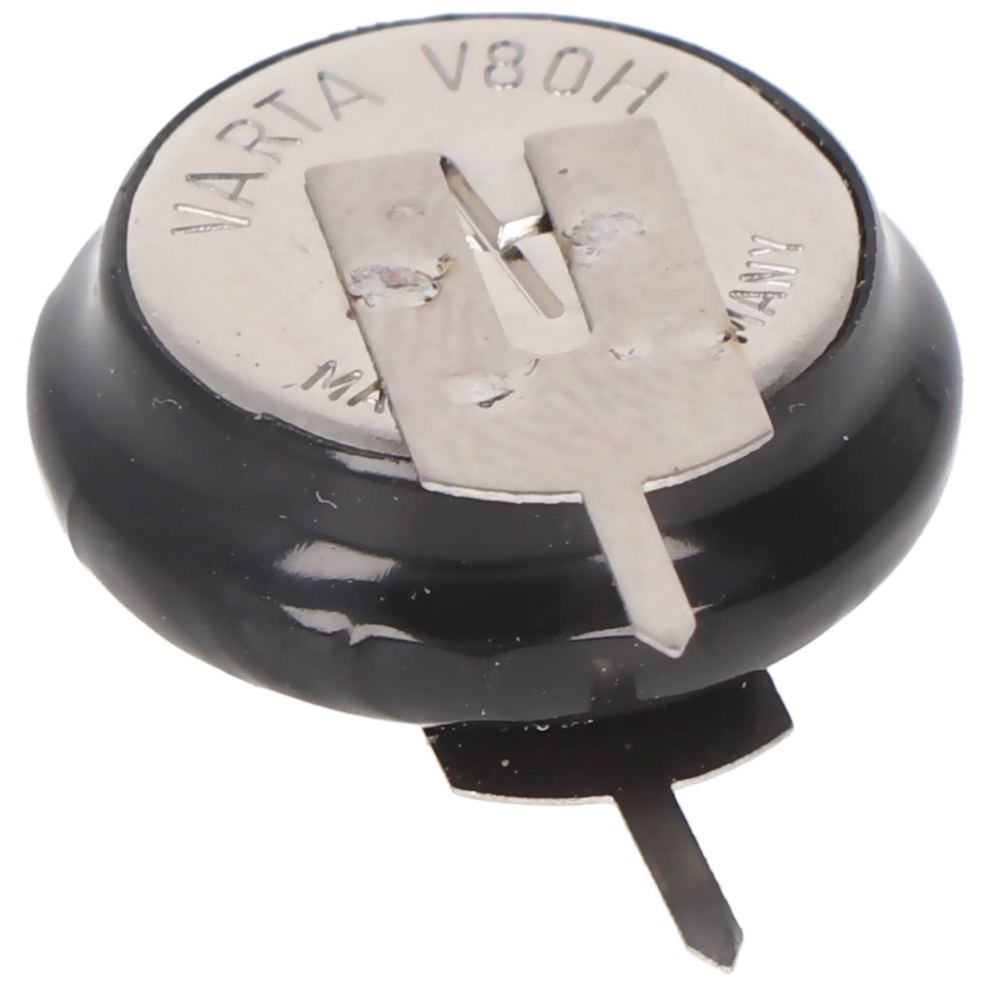 Varta V80H NiMH Akku aufladbare NiMH Knopfzelle, V80H Akku mit 1er Printanschluss +-