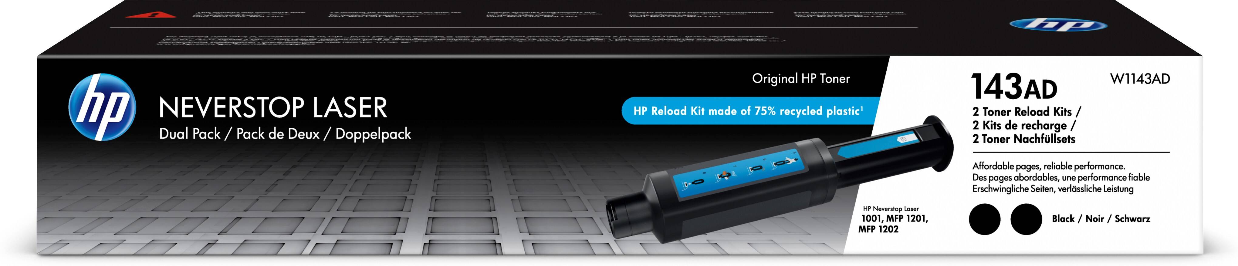HP 143AD - 2er-Pack - Schwarz - Tonernachfüllung