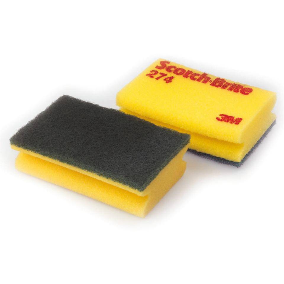 3M Scotch-Brite Scheuerschwamm, zur Feucht- und Nassreinigung, gelb, 9,6x15cm