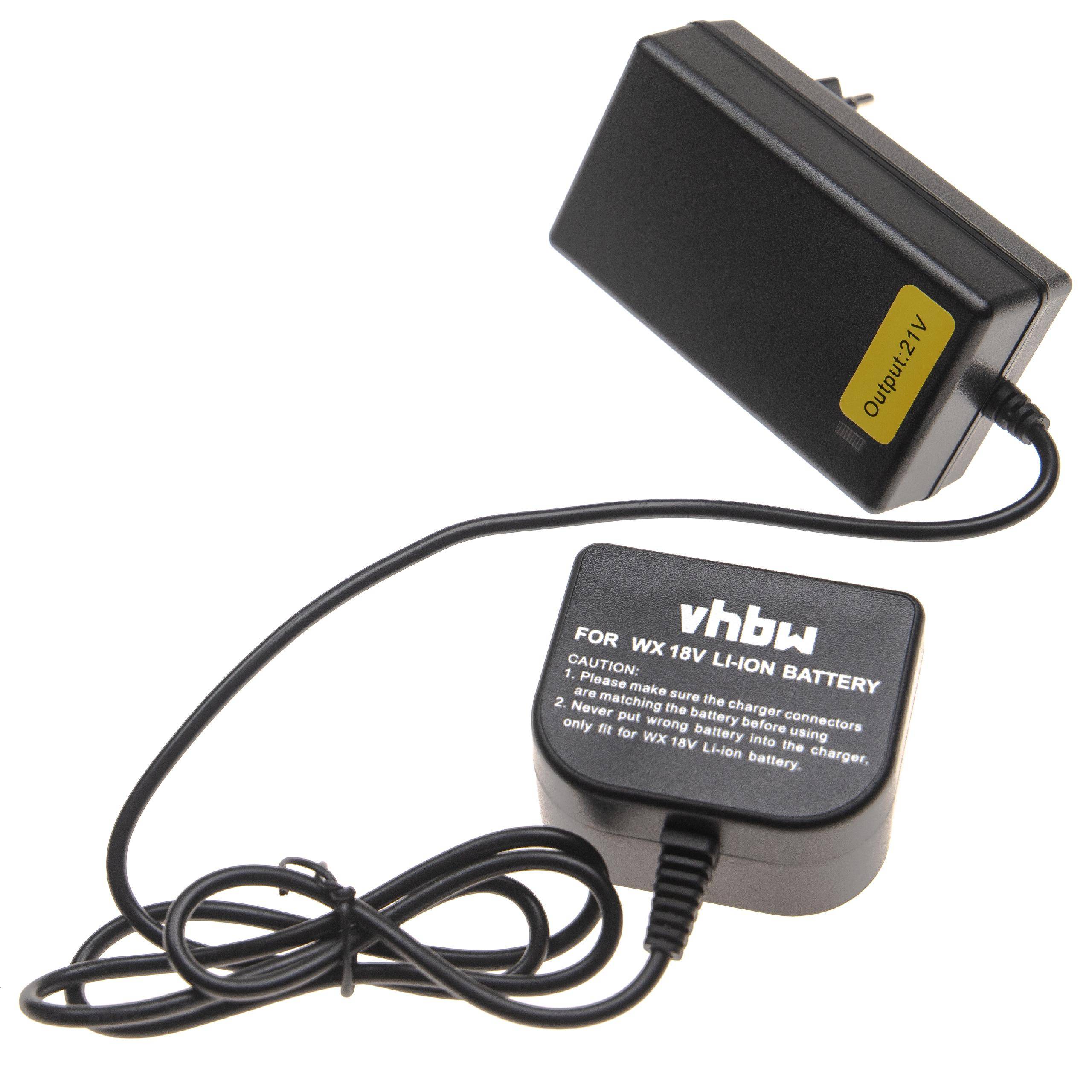 vhbw Ladegerät kompatibel mit Worx WX373, WX508.9, WX373.1, WX373.9, WX390.1, WX390, WX508, WX523, WX390.9 Werkzeug Li-Ion-Akkus, 21 V