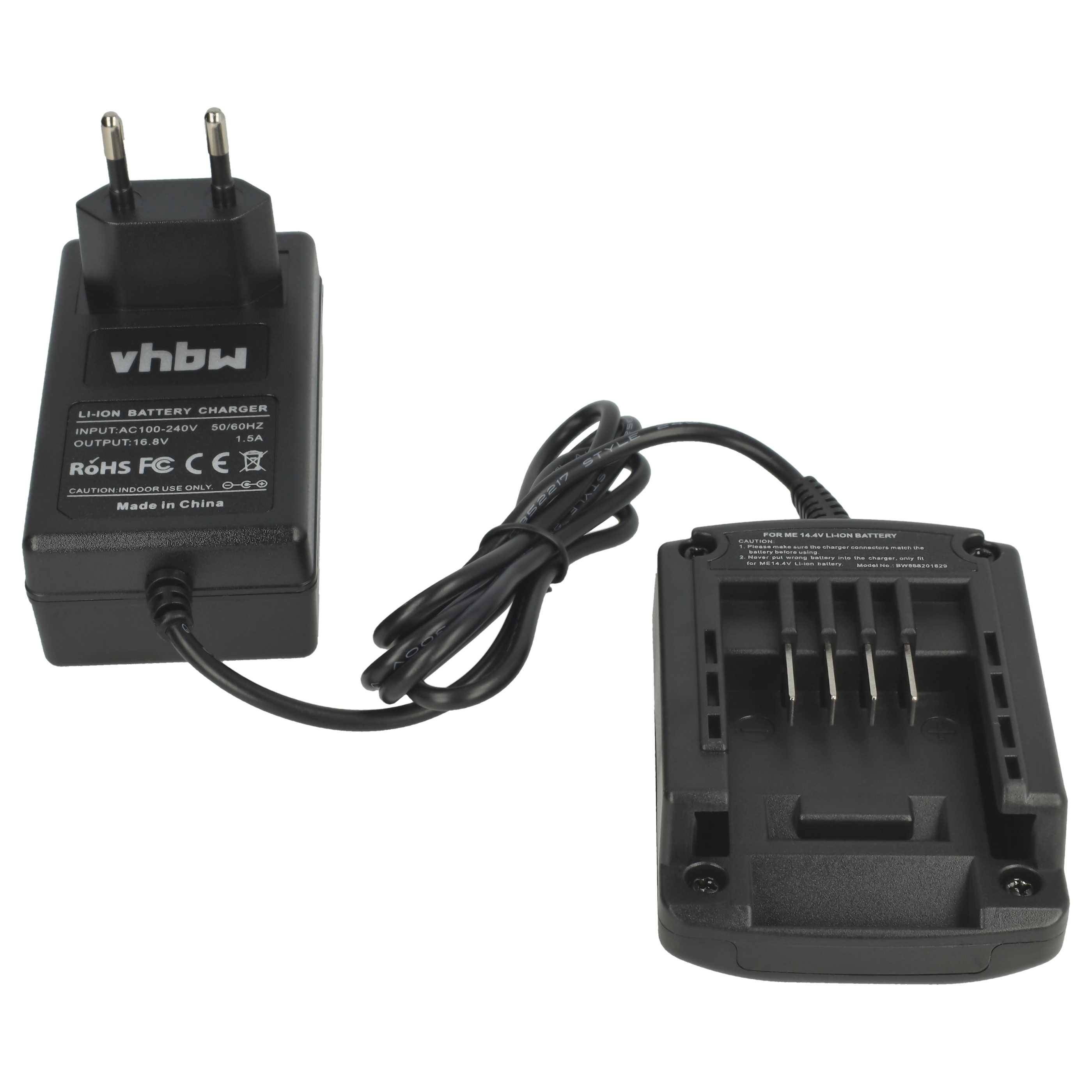 vhbw Ladegerät kompatibel mit Worx Brushless Impact 20V Max Drill, WA3527, WX152, WX152.1, WX152.2, WX152.3 Werkzeug Li-Ion-Akkus (16V)