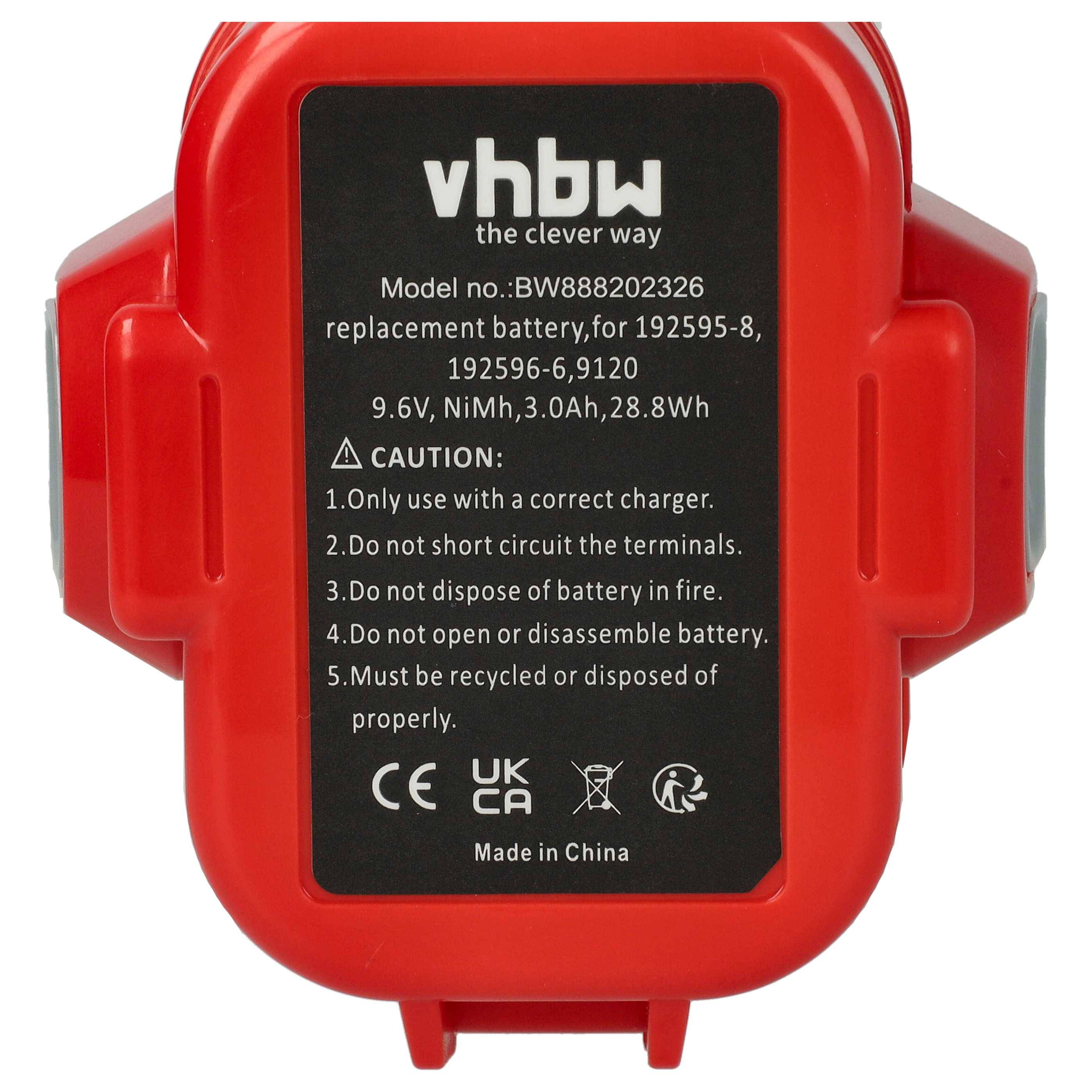 vhbw Akku kompatibel mit Makita 6909D, 6908DWDE, 6909DWA, 6909DW, 6909DWDE, 6909DWAE, 6990D, 6908DWAE Werkzeug (3000 mAh, NiMH, 9,6 V)