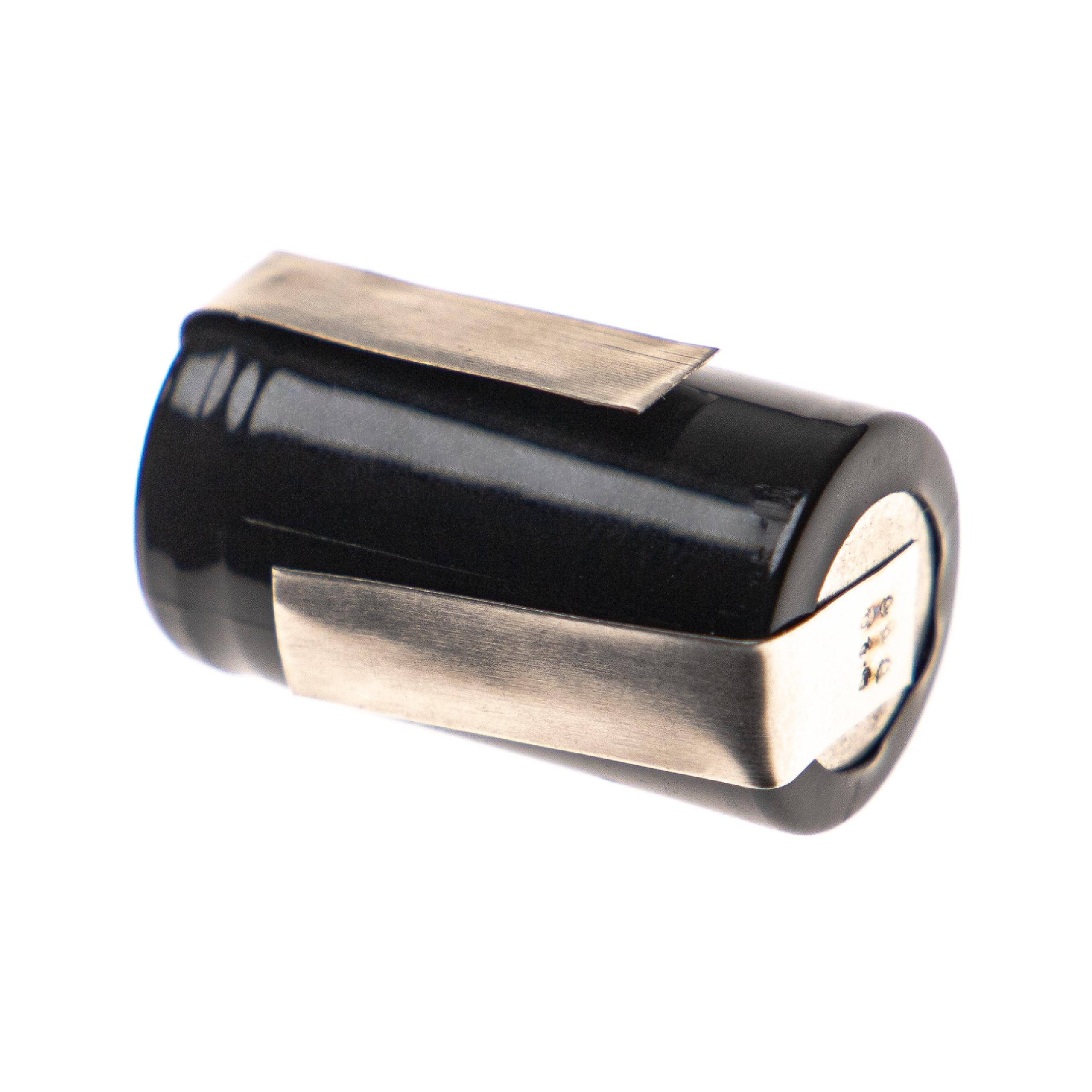 Ein schwarzer Elektrolytkondensator mit Metallanschlüssen für die Verwendung in elektronischen Schaltkreisen.