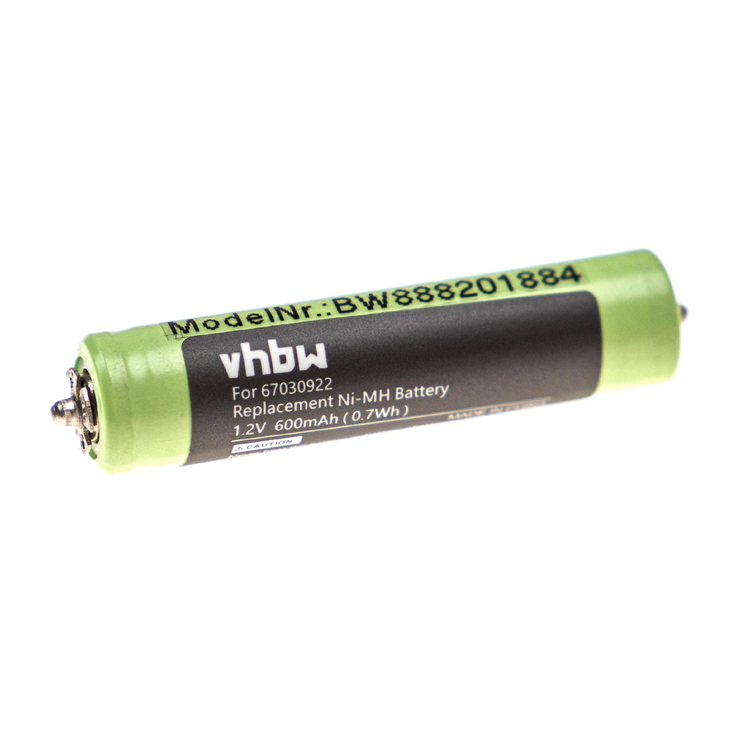 vhbw Akku kompatibel mit Braun Cruzer1 2675, Cruzer2 2776, Cruzer2 2778 Rasierer Haarschneider (600mAh, 1,2V, NiMH)