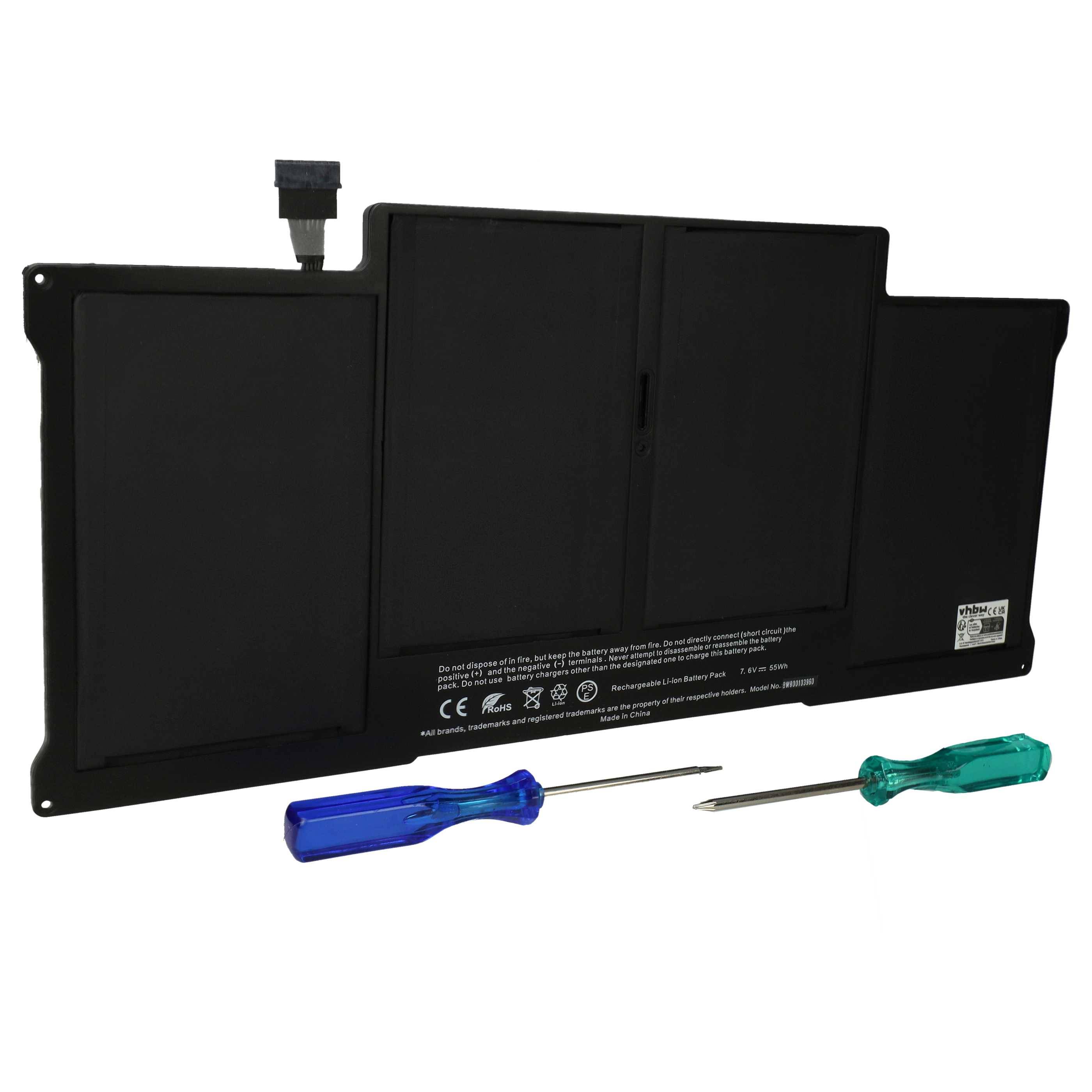 vhbw Akku kompatibel mit Apple MacBook Air 13.3 MC503E/A, 13.3 MC503LL/A, 13.3 MC503LZ/A Notebook (6700 mAh, 7,3 V, Li-Polymer)