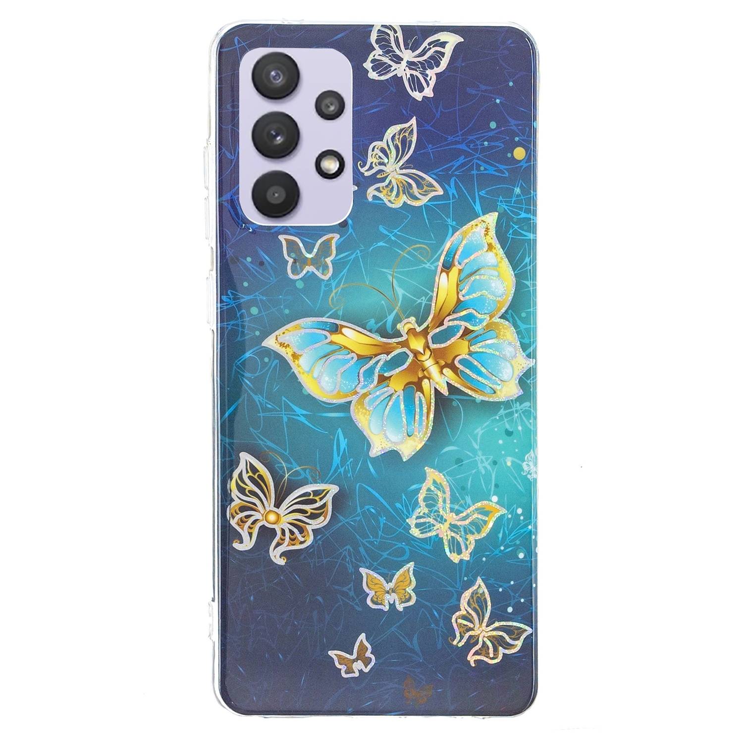 Für Samsung Galaxy A32 5G Silikon Case TPU Motiv Butterfly Schutz Muster Tasche Hülle Cover Etuis Zubehör