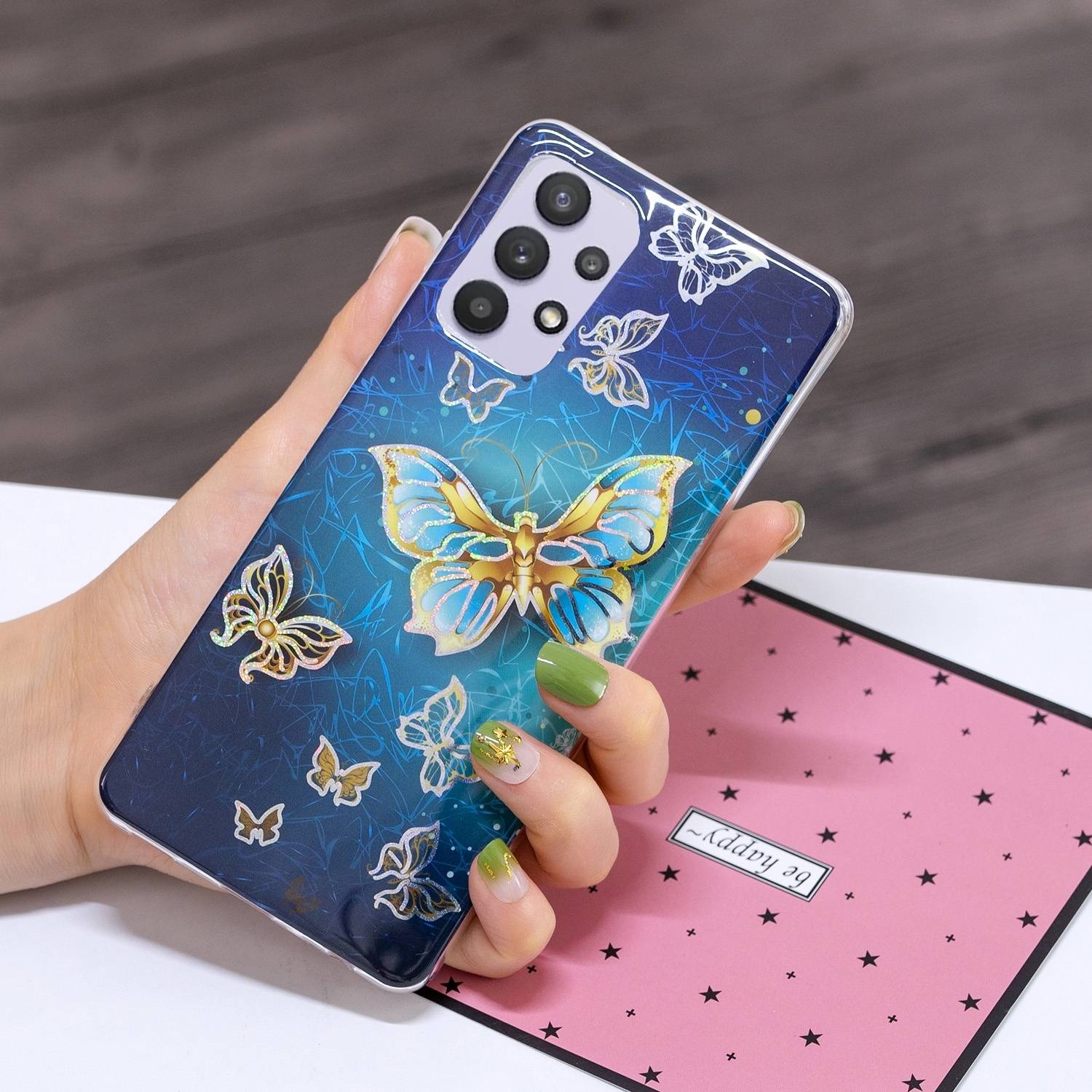 Für Samsung Galaxy A32 5G Silikon Case TPU Motiv Butterfly Schutz Muster Tasche Hülle Cover Etuis Zubehör