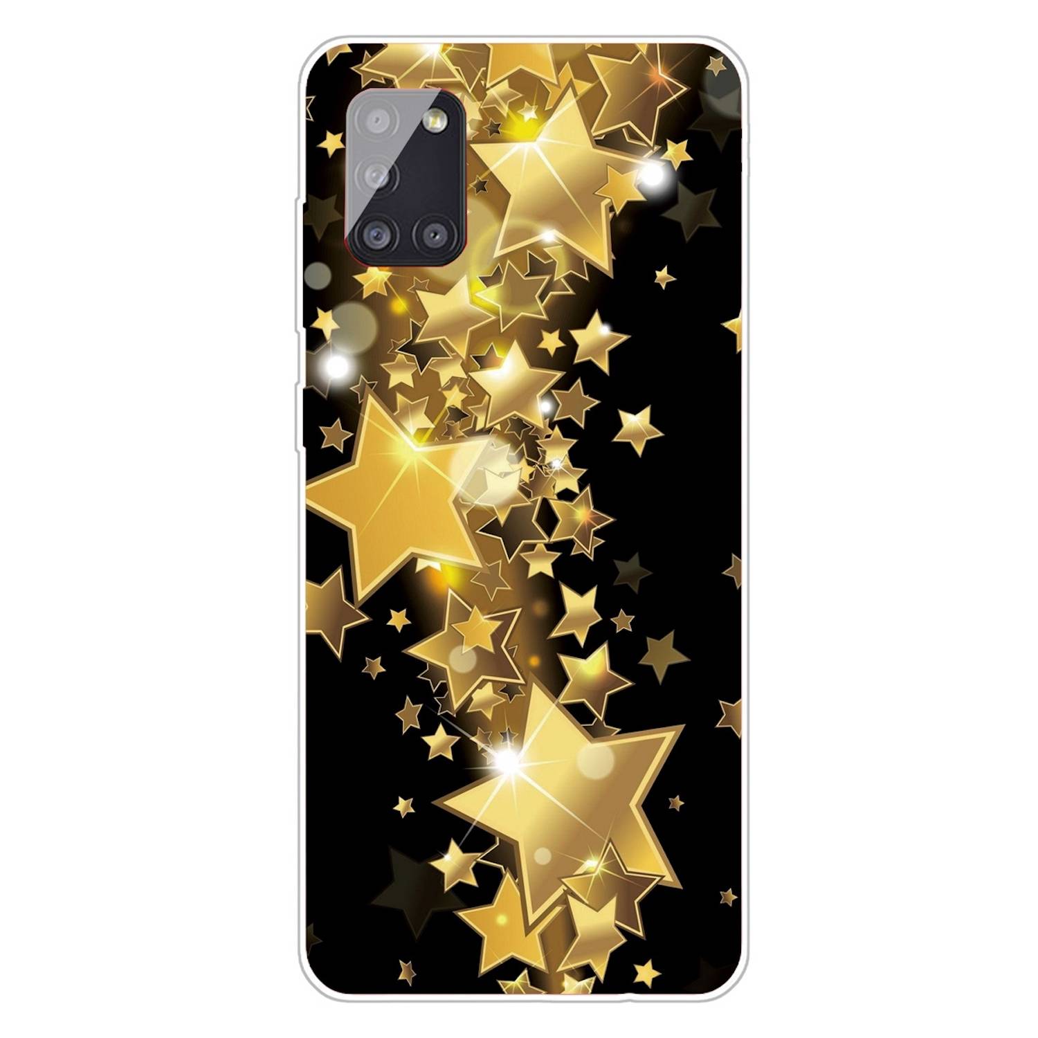 Für Samsung Galaxy A41 Silikon Case TPU Motiv Gold Star Schutz Muster Tasche Hülle Cover Etuis Zubehör