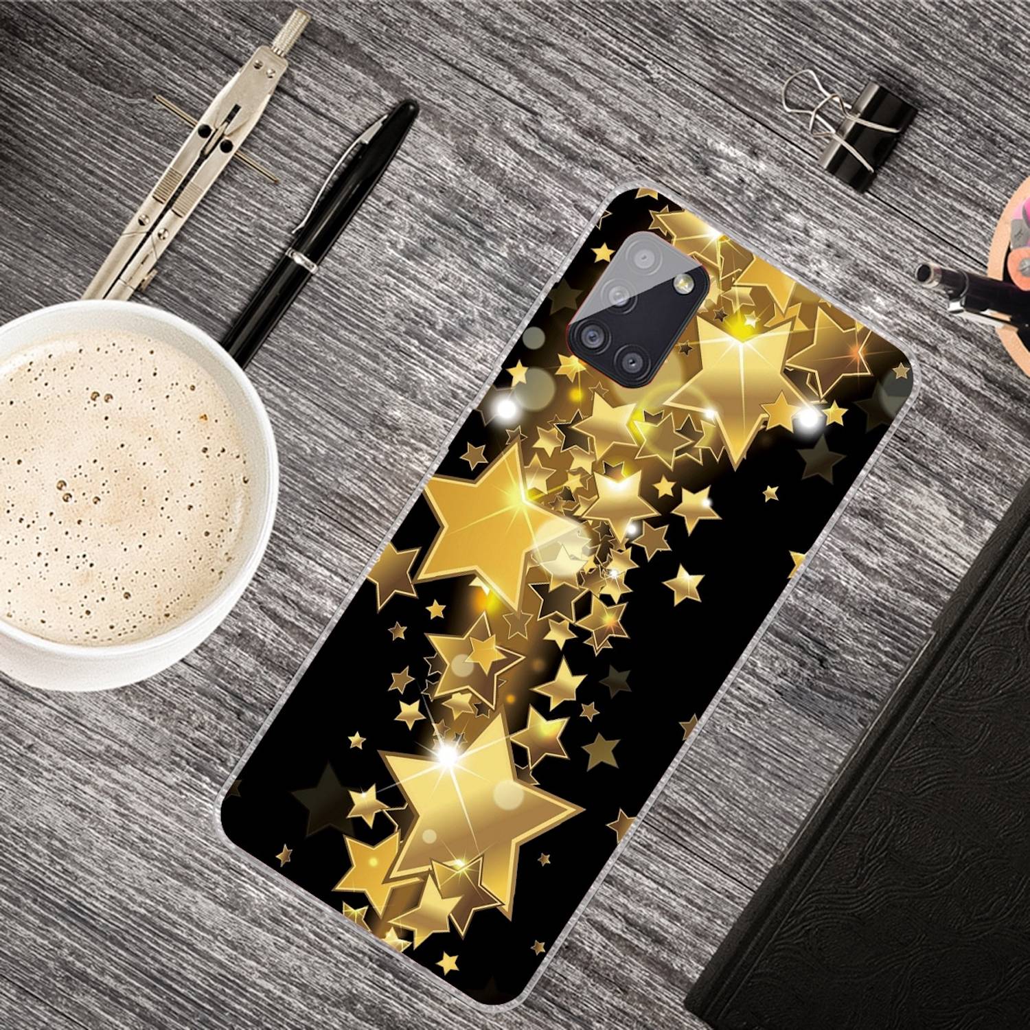 Für Samsung Galaxy A41 Silikon Case TPU Motiv Gold Star Schutz Muster Tasche Hülle Cover Etuis Zubehör
