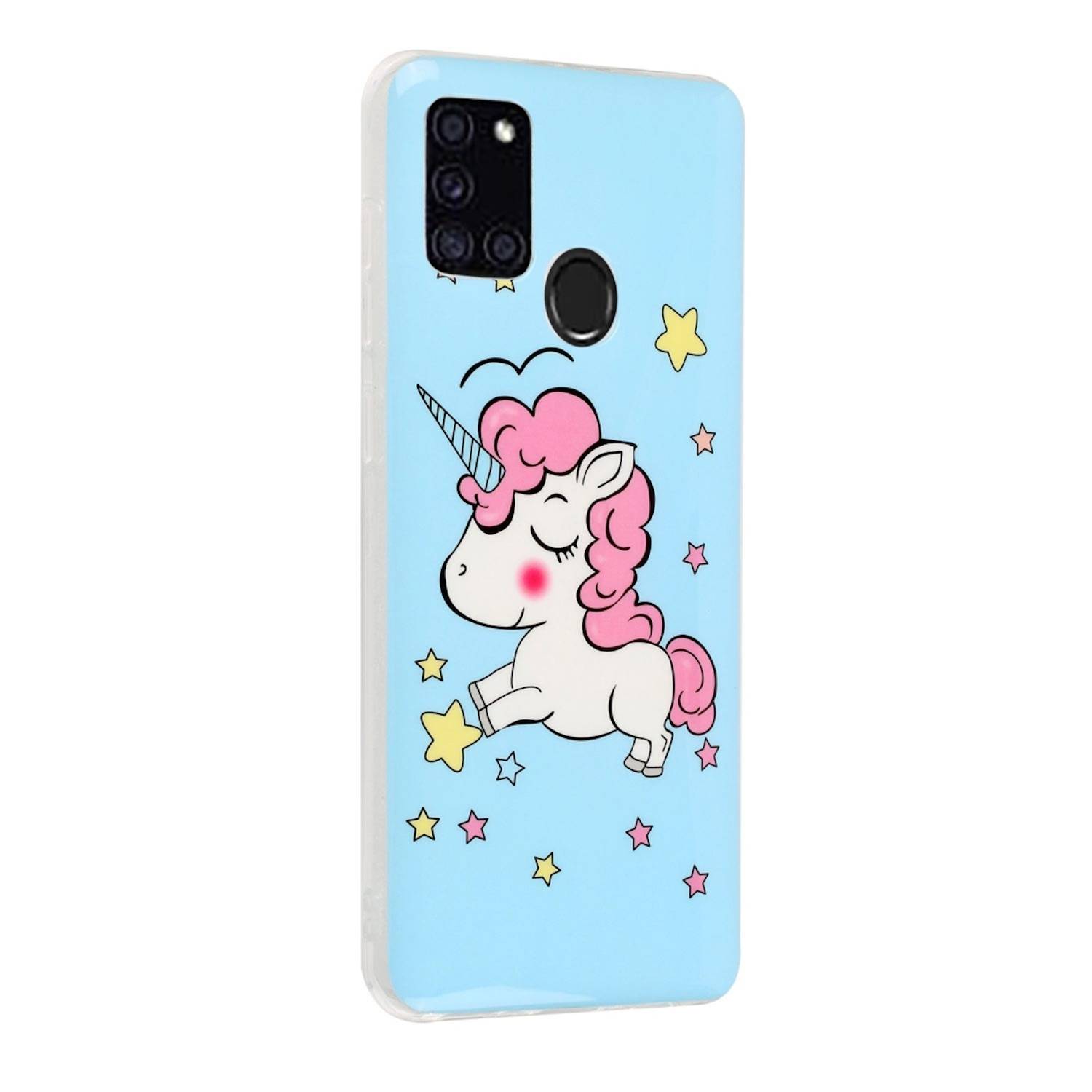 Für Samsung Galaxy A21s Silikon Case TPU Motiv Einhorn Schutz Muster Tasche Hülle Cover Etuis Zubehör