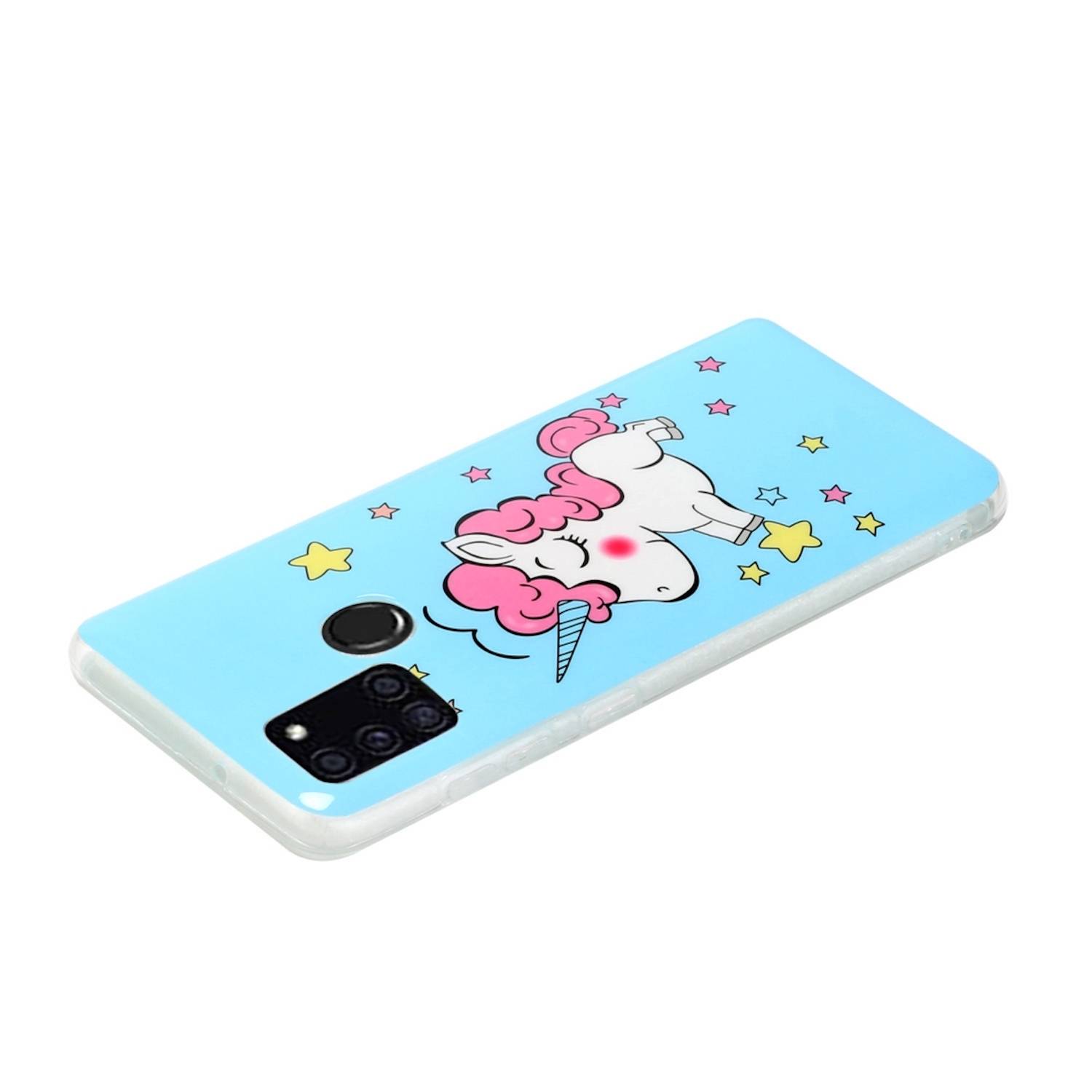 Für Samsung Galaxy A21s Silikon Case TPU Motiv Einhorn Schutz Muster Tasche Hülle Cover Etuis Zubehör