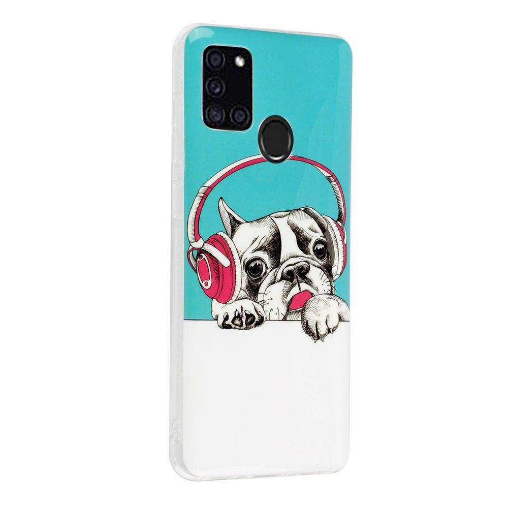 Für Samsung Galaxy A21s Silikon Case TPU Motiv Headset Dog Schutz Muster Tasche Hülle Cover Etuis Zubehör