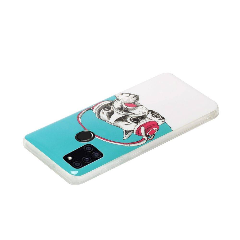 Für Samsung Galaxy A21s Silikon Case TPU Motiv Headset Dog Schutz Muster Tasche Hülle Cover Etuis Zubehör