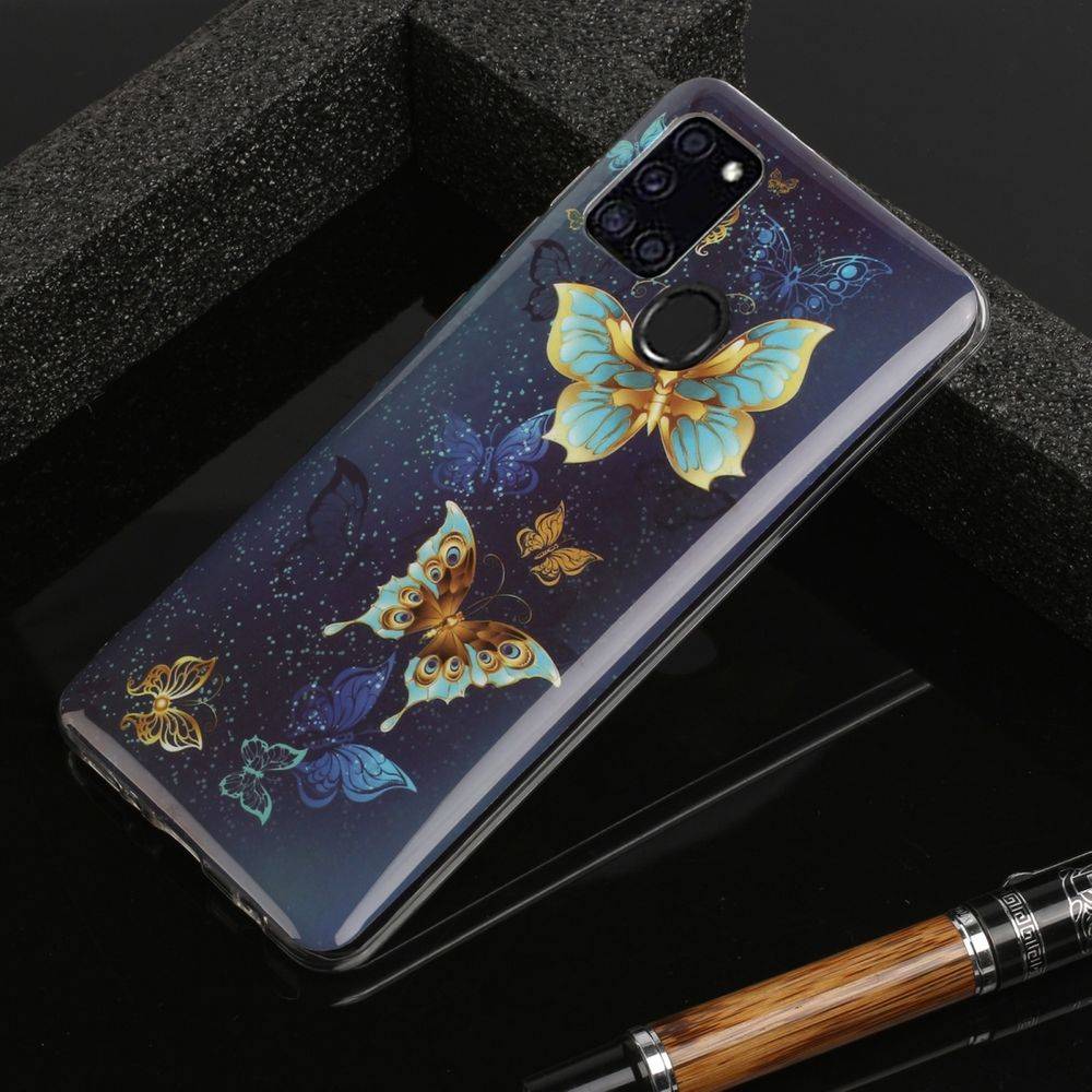 Für Samsung Galaxy A21s Silikon Case TPU Motiv Butterfly Couple Schutz Muster Tasche Hülle Cover Etuis Zubehör