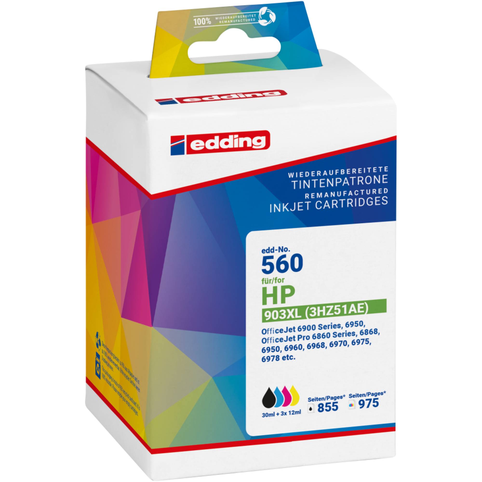 edding Tintenpatrone 18-560 wie HP903XL sw/c/m/y 4 St./Pack.