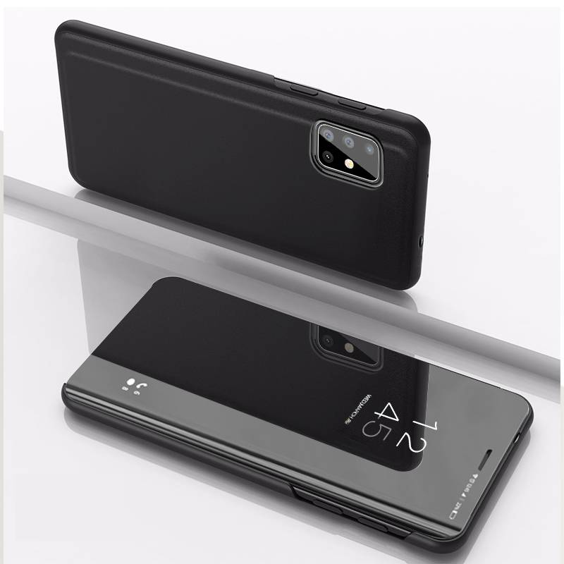 Für Samsung Galaxy M51 M515F Clear View Spiegel Mirror Smartcover Schwarz Schutzhülle Cover Etui Tasche Hülle Neu Case Wake UP Funktion