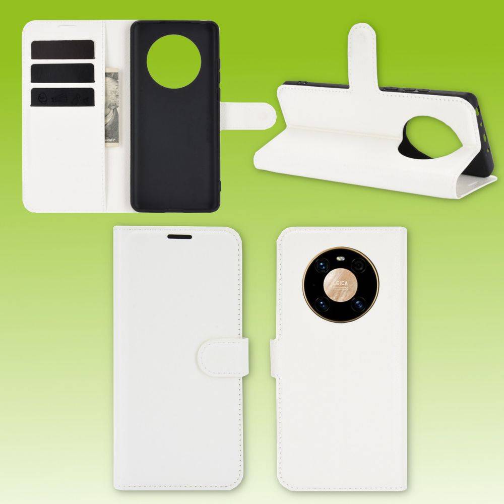 Für Huawei Mate 40 Pro Handy Tasche Wallet Premium Weiß Schutz Hülle Case Cover Etuis Neu Zubehör