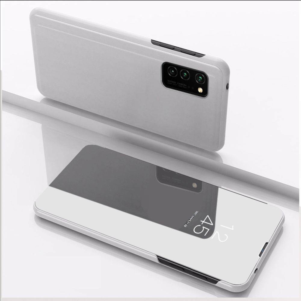 Für Huawei P Smart 2021 Clear View Spiegel Mirror Smartcover Silber Schutzhülle Cover Etui Tasche Hülle Neu Case Wake UP Funktion